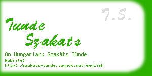 tunde szakats business card